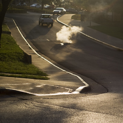 road street shadow sunrise d50 morninglight smoke steam series curb 50mmf18af lightonsurfaces introdigsum08