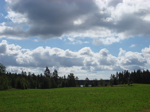 sky cloud clouds sweden meadow july 2008