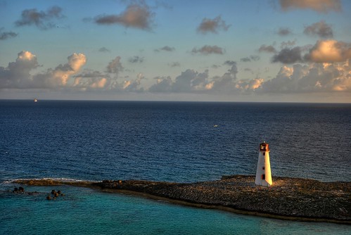 morning sea sky lighthouse water clouds sunrise island nikon paradise harbour caribbean bahamas nassau hdr d80 diamondclassphotographer