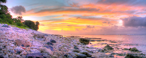 sunset panorama island pacific tropical cookislands rarotonga hdr pacificisland