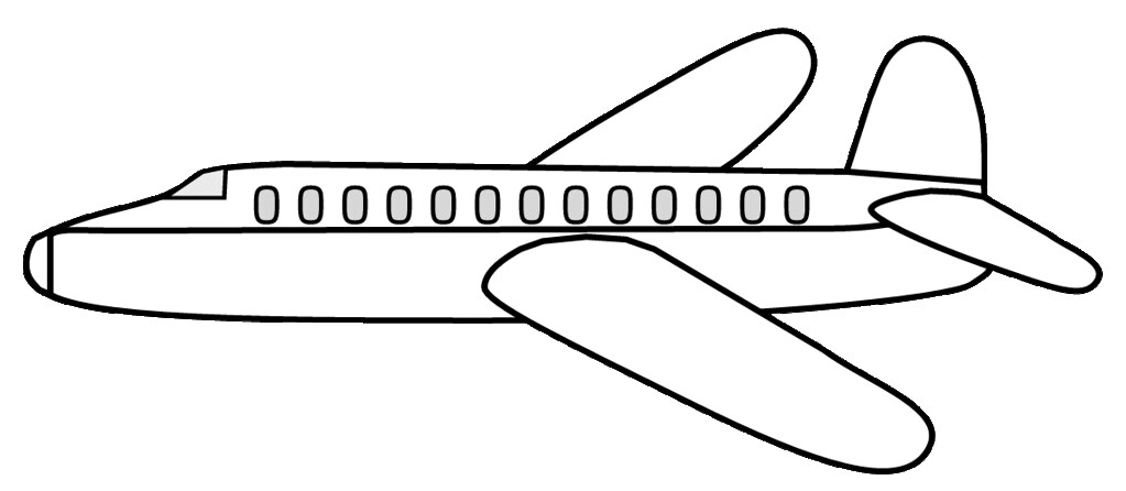 Airplane clipart sketch, ex lge 19 cm long, to color | Flickr