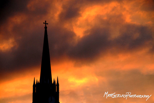 sunset orange church evening cross sity silhuette luthern huntingtoncounty