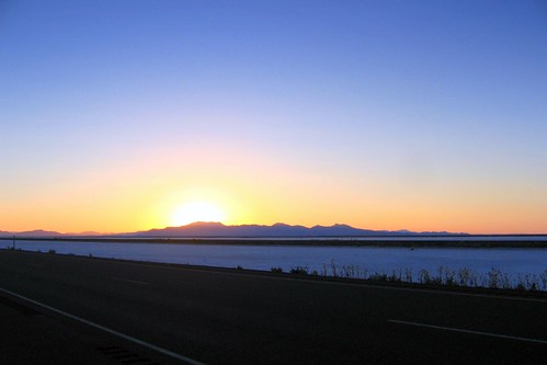 sunset summer lake mountains landscape utah great salt roadtrip sal 2007july overtheexcellence interstate80east