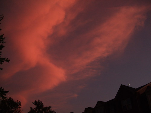 sunset sky moon clouds evening virginia