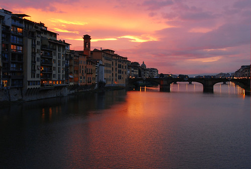 bridge sunset italy river italia tramonto fiume ponte firenze arno toscana italie vecchio anawesomeshot