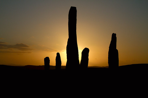 sunset scotland ancient standingstones lewis pillars callanish stonecircle outerhebrides gneiss