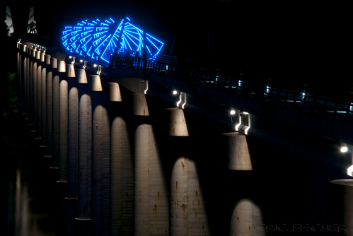 longexposure bridge blue reflection night river neon glow iowa woodward hightrestletrail hightrestle