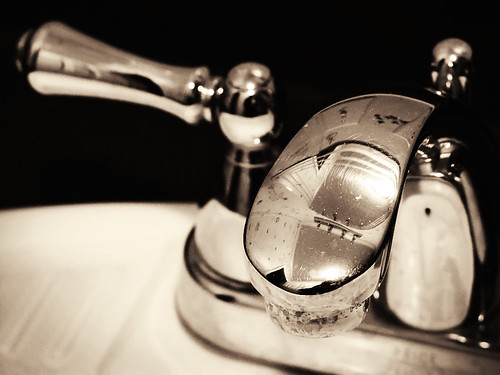 blackandwhite sepia sink faucet desaturated 2009inphotos