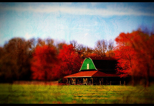 blue trees red sky blur color green texture barn fence landscape virginia farm country vivid shelter bullrunpark chrysti alemdagqualityonlyclub