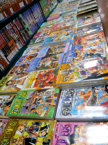 One Piece collection in manga shop
