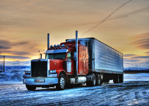 morning winter snow tractor mountains cold colors clouds truck sunrise big stream jet semi idaho rig peterbilt 379