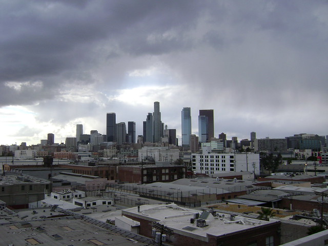 Los Angeles Skyline in the rain
