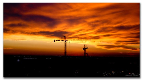 sunset sky texas crane houston cranes stlukes medicalcenter