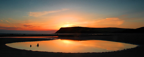 sunset sea summer irish sun reflection beach water pool sand head cumbria setting tranquil headland stbees d60 platinumphoto