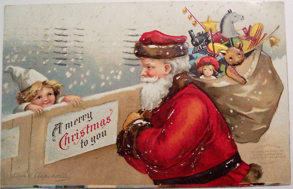 Vintage Christmas Postcard - Santa