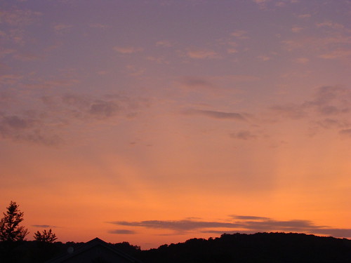 family light sunset orange sun beautiful night clouds purple hill
