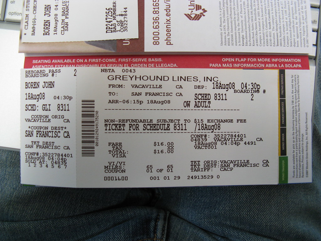 greyhound bus tickets for 1