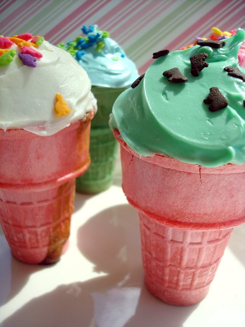 Cupcakes baked in ice cream cones