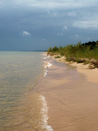 beach water sand waves michigan lakehuron