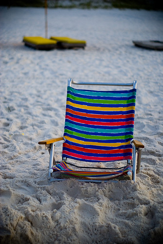 ocean vacation beach relax rainbow sand chair stripes potd sit rest