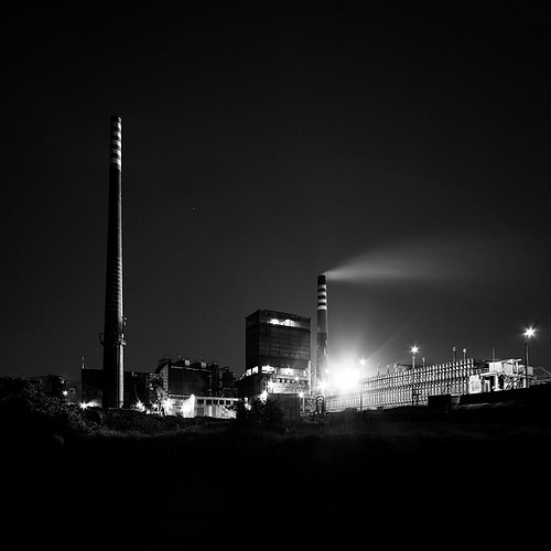 chimney blackandwhite bw night square industrial zabrze silesia cokeplant
