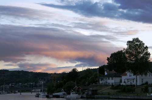 sunset sky norway clouds landscape scenery telemark porgrunn