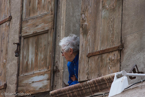 france market shutters oldwoman languedoc observing prades armscrossed edawn pyreneesorientale