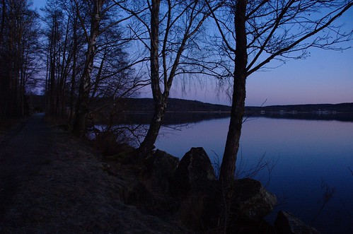blue red lake water sunrise sweden aspen vatten soluppgång blå sjö röd lerum västragötaland västergötland naturescall