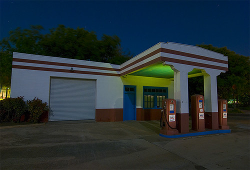station night texas mobil gas restored jarrell