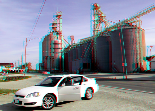 car rural stereoscopic stereophoto 3d iowa equipment vehicle anaglyphs redcyan 3dimages 3dphoto 3dphotos 3dpictures stereopicture