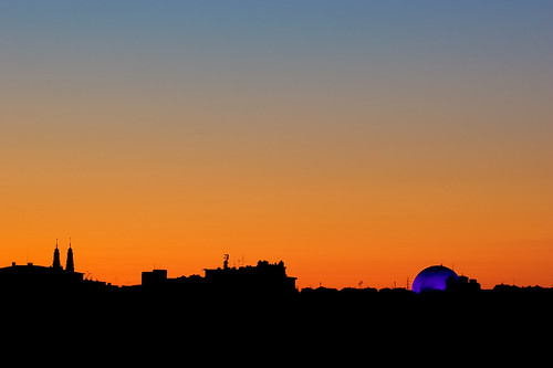 silhouette sunrise stockholm lilac globen ericssonglobe