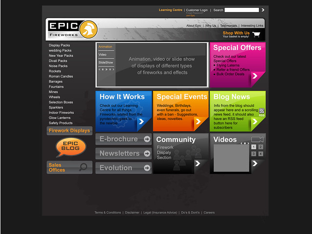 EpicFireworks - HOME PAGE ON THE WEBSITE