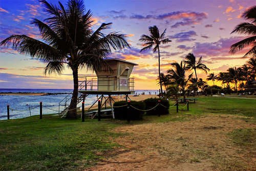 ocean sunset hawaii kauai poipu hdr photomatix poipubeachpark nikond80 nikon1855