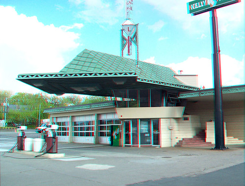 signs minnesota architecture 3d anaglyph gasstation franklloydwright cloquet