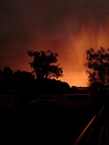 sunset sky orange cloud storm silhouette clouds golden warm nissan australia melbourne victoria croydon dealership caryard
