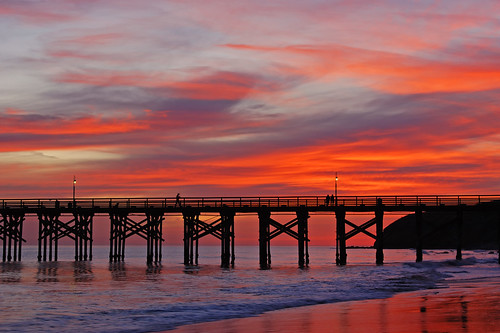 california statepark sunset beach silhouette clouds geotagged pier nikon waves nikond100 d100 february gaviota 2007