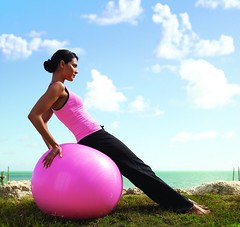 photo remix: Yoga woman on exercise ball - flickr_enthusiast_rocks_Nilmarie_Yoga-001 by adria.richards