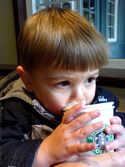 his first ever cup of hot chocolate   DSC02025 
