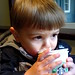 his first ever cup of hot chocolate   DSC02025