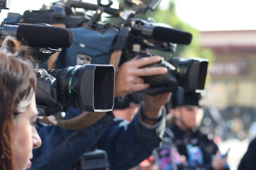 Press conference video cameras