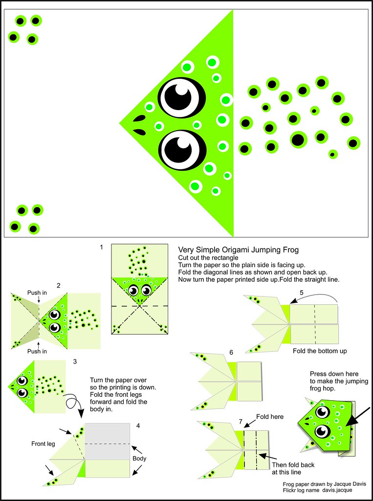 Origami Jumping Frog Instructions and paper - a photo on ...