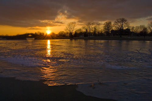 sunset lake ice anawesomeshot