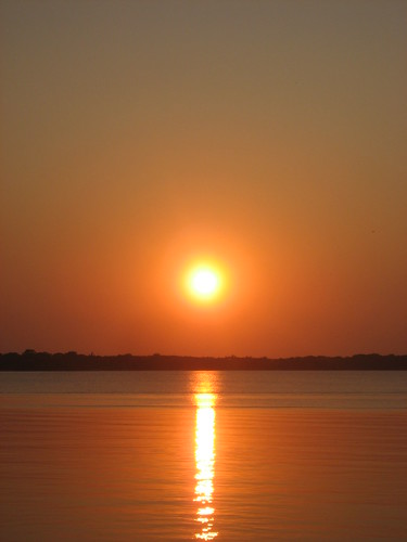 sunset orange lake