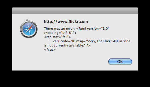 Sorry, the Flickr API service is not currently available