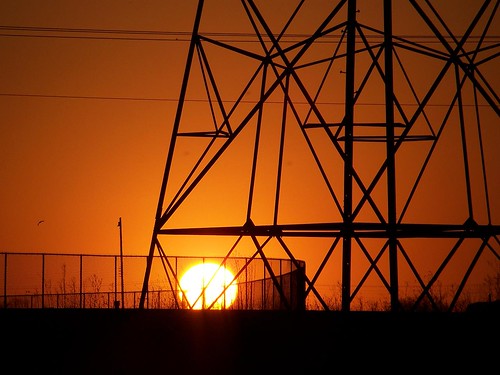sunset sky orange metal geotagged industrial dusk powerlines electricity kodakz712is cmwdorange