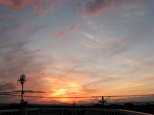 autumn sunset sky japan clouds evening toyama tonami 富山 砺波