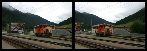 schweiz switzerland stereoscopic stereophotography 3d crosseyed suisse pair stereo locomotive stereopair bahn zwitserland stereographic rhätische graubünden zernez