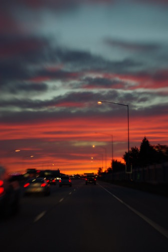 sunset red summer orange lensbaby driving nighttime freeway sooc lensbabymuse