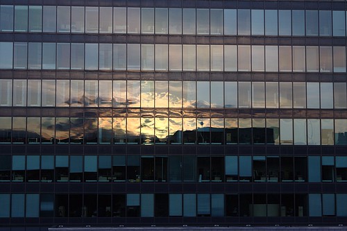 reflection sunrise sweden kista