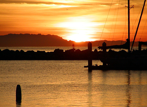 nautical january 2008 california santabarbara sunrise coast silhouette free creativecommons